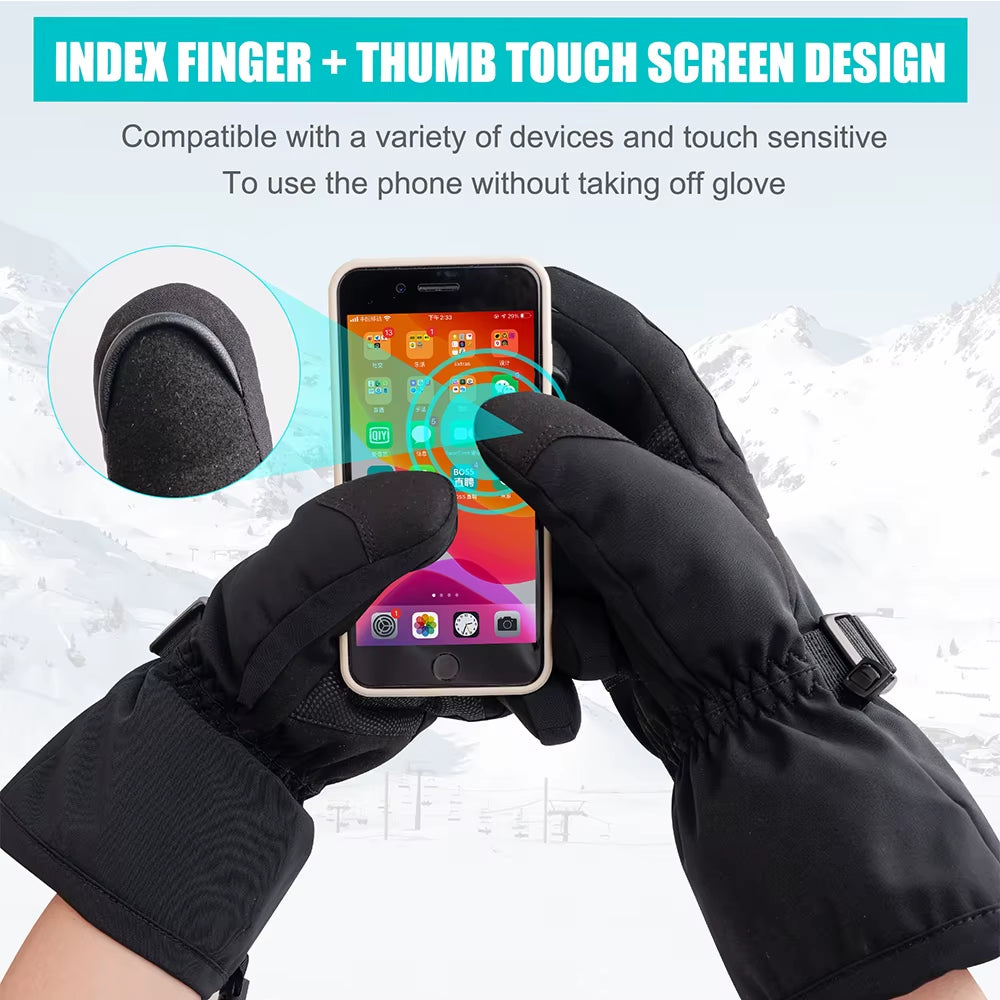 Brand Heated Gloves Motorcycle Winter Heated Gloves Warm Waterproof Rechargeable Heating Thermal Gloves for Snowmobile