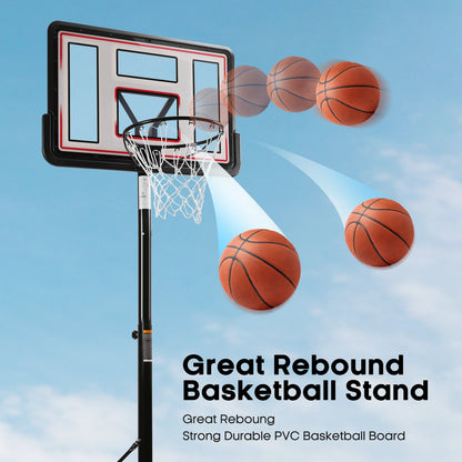 44In Portable Basketball Hoop with Height Adjustable 6.56Ft to 10Ft Basketball Goals for Younger People Indoor Outdoor(With Free Basketabll)